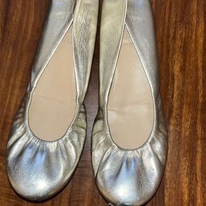 J Crew Cece Metallic Gold Ballet Flats E8526 Size 8